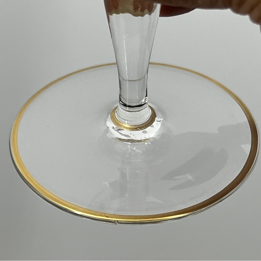 Set of 4 Vintage Minton Tiffin-Franciscan Champagne 4 Ounces Gold Rim Glasses - Picture 12 of 14